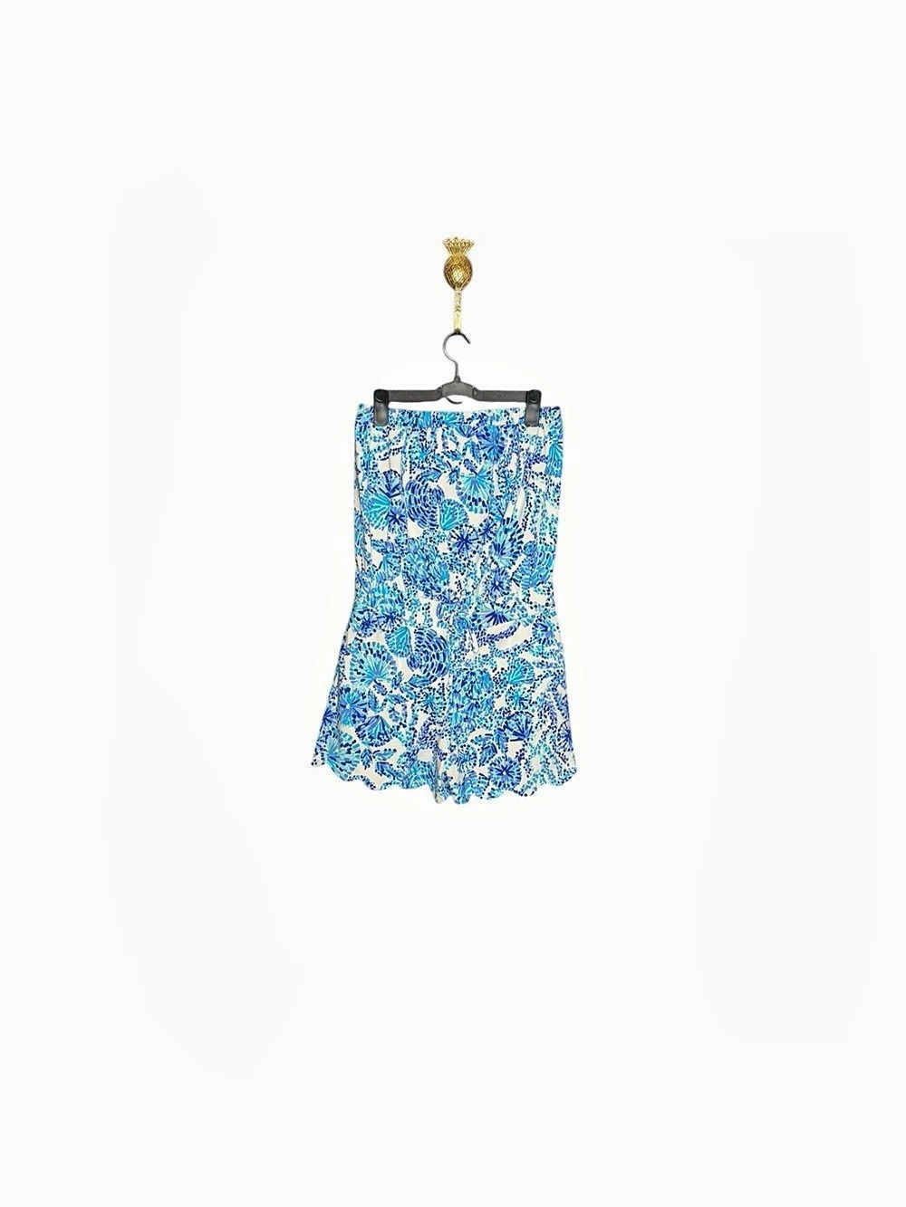 Lilly Pulitzer Jace Strapless Romper Blue & White Small